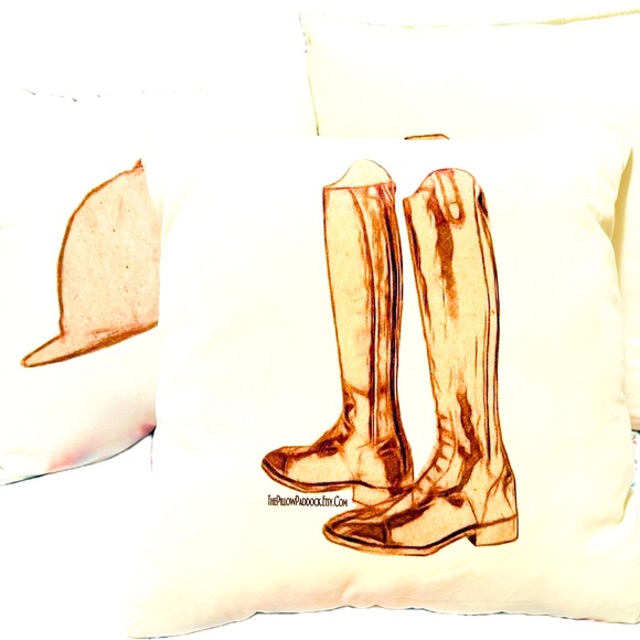 The Vintage Hunt Seat Equestrian themed 18x18 English pillow cover only!! Soft!! - Picture 1 of 11